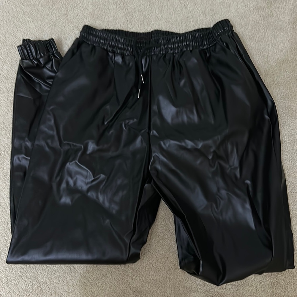 missguided leather joggers